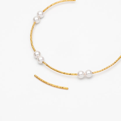 20pcs Gold Curved Tube Beads 30mm by 1.5mm, 18K Real Gold plated Brass Tube Spacers (GB-046-D)