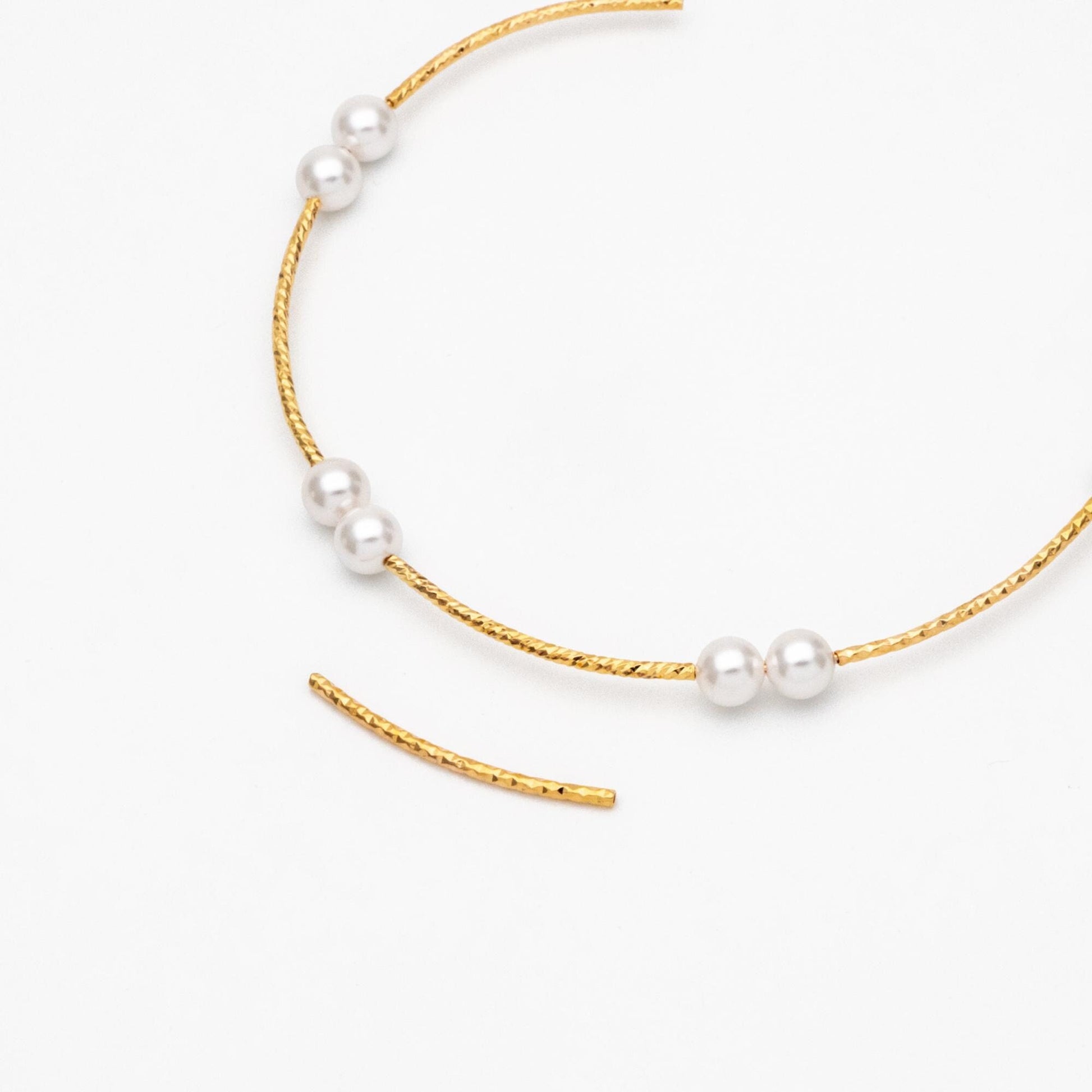 20pcs Gold Curved Tube Beads 30mm by 1.5mm, 18K Real Gold plated Brass Tube Spacers (GB-046-D)