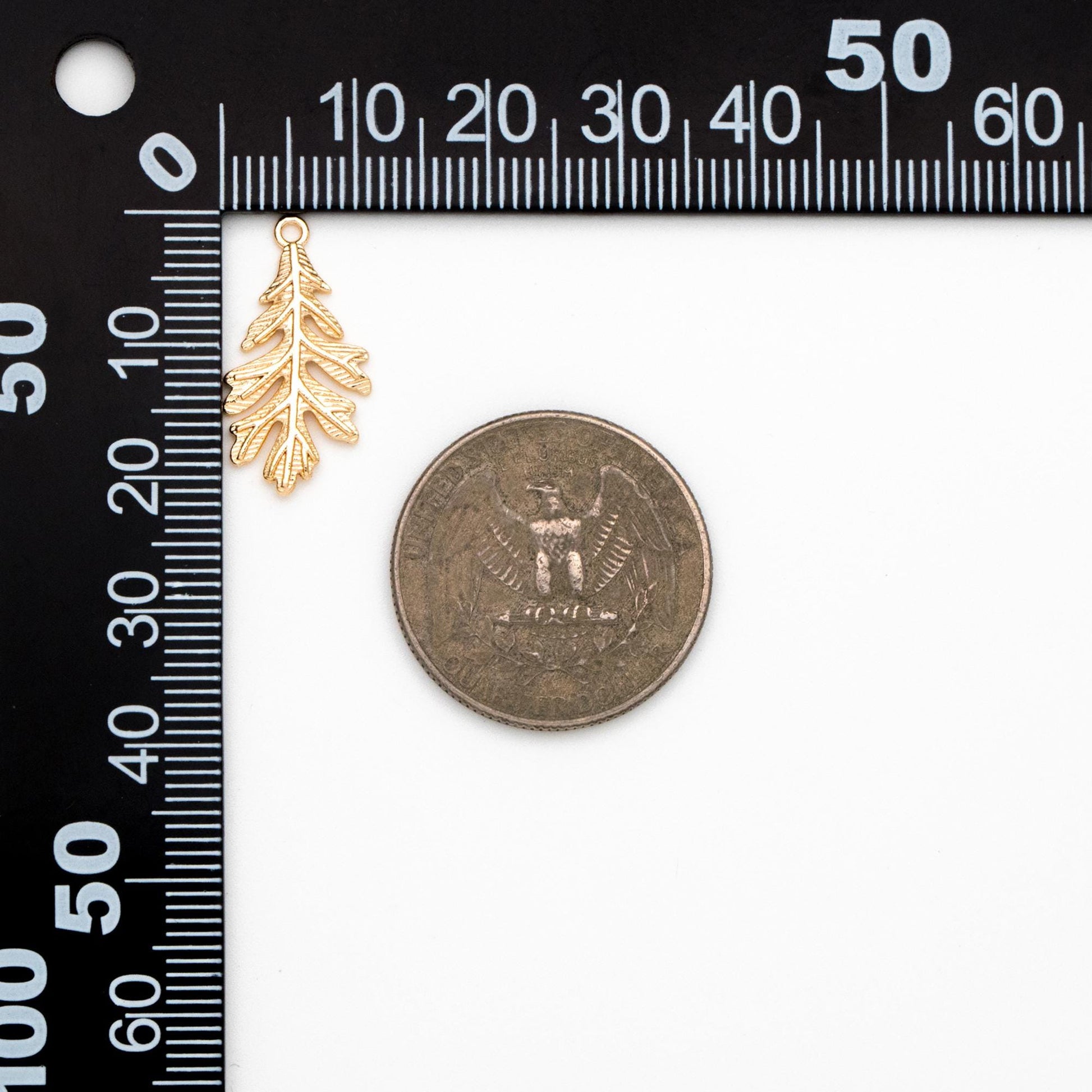 10pcs Gold Oak Tree Leaf Charm, Earring Findings, Jewelry Making, Diy Material, Jewelry Supplies (GB-214-A)