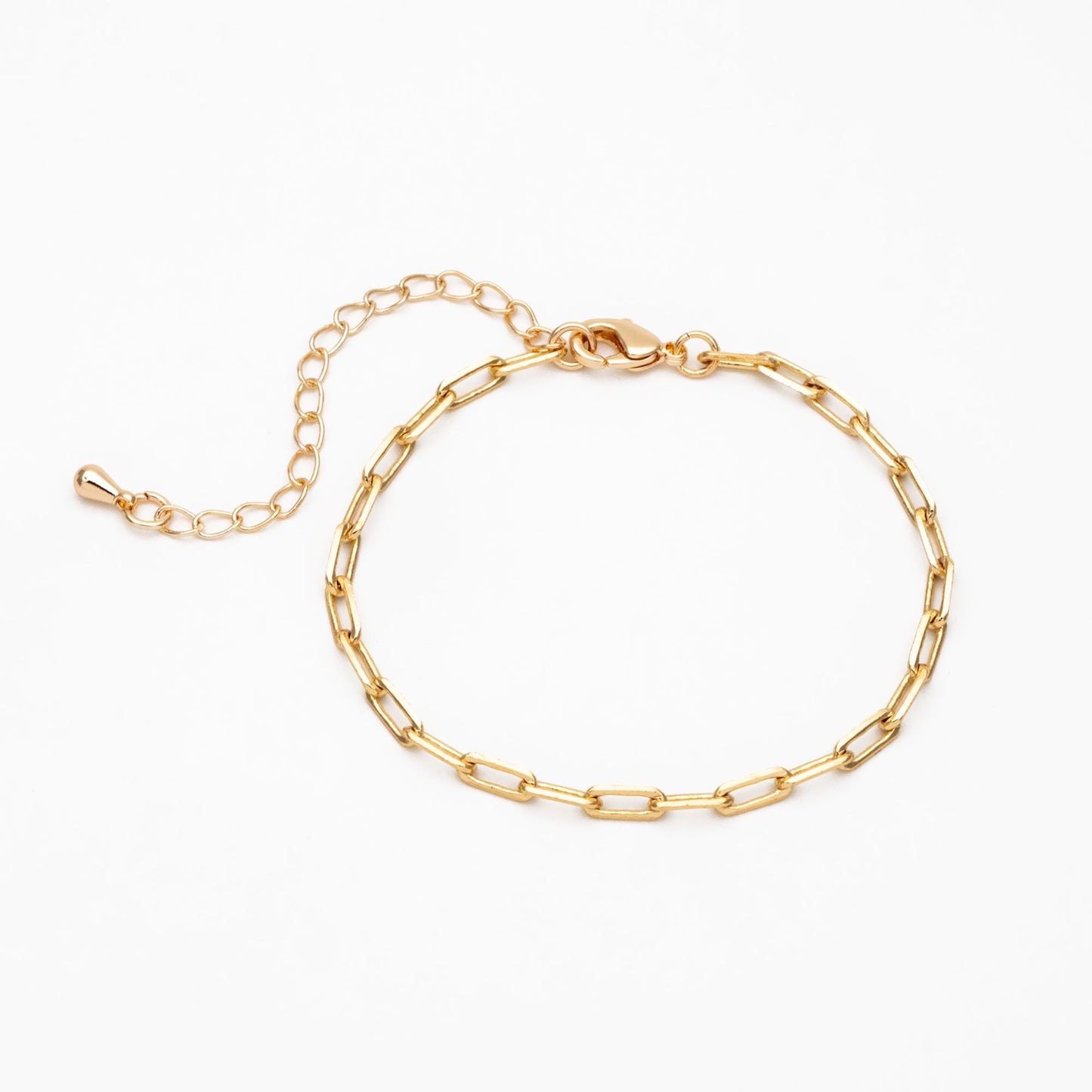 Gold Oval Link Chains 2.4/ 2.8mm, Finished Bracelet/ Anklet/ Necklace with Extender Chain, Ready to Wear (#LK-346)