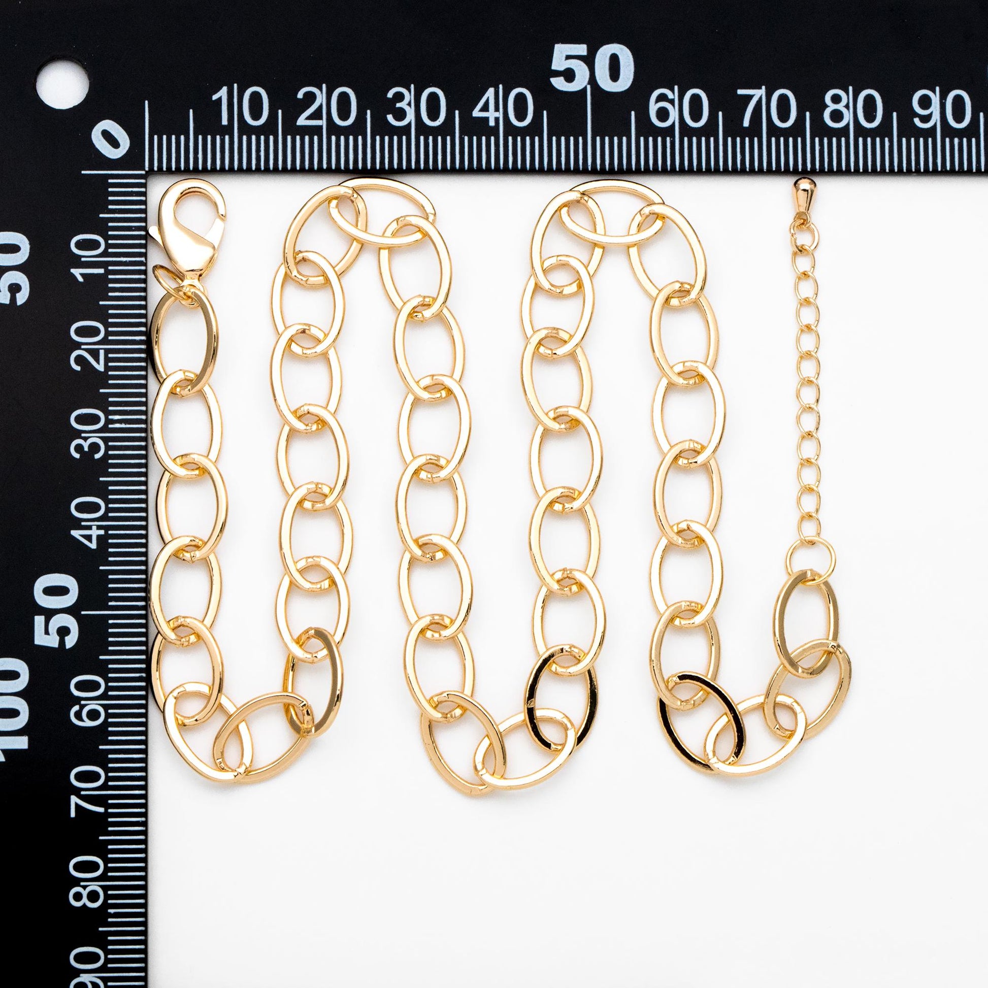 Dainty Gold Oval Link Chains, Finished Bracelet/ Anklet/ Necklace with Extender Chain, Ready to Wear (#LK-351)