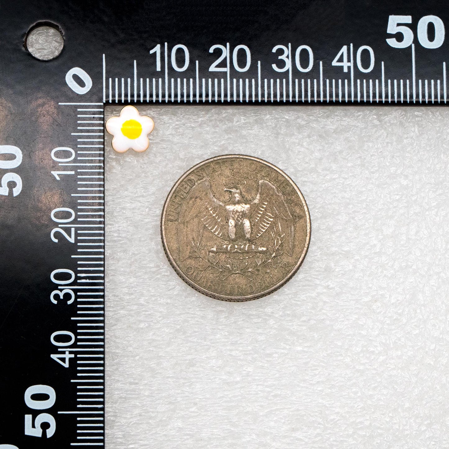 10pcs Gold Enamel Egg Flower Earrings, Gold Plated Brass, Floral Stud Earrings (GB-4608)