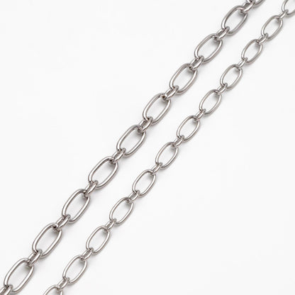 Gold/ Rhodium plated Brass Oval Cable Chains 4/ 4.7mm, Figaro Chain Supplies Wholesale (#LK-329)/ 1 Meter=3.3 ft