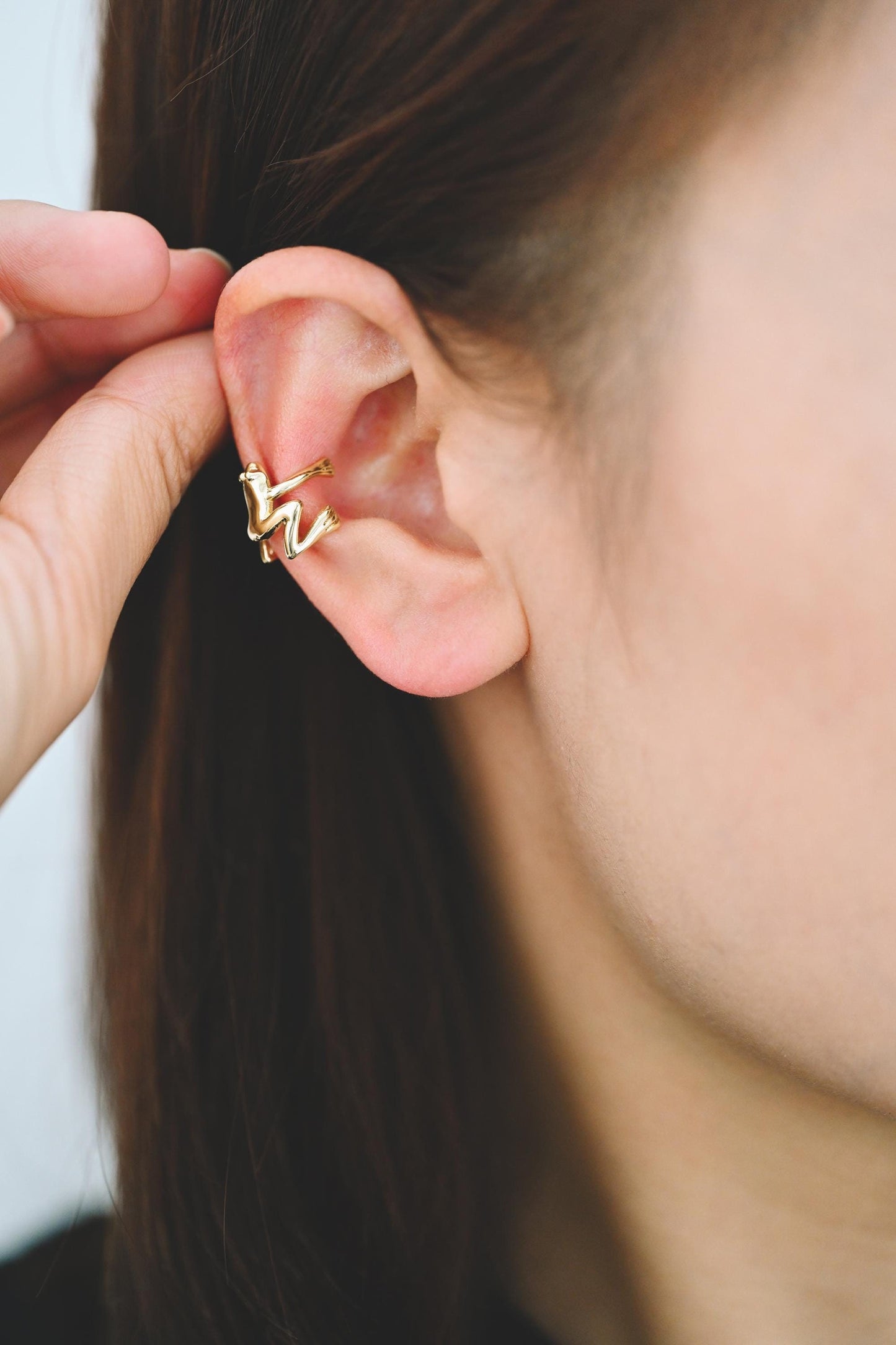 10pcs Gold/ Silver Frog Ear Cuff, Cartilage Ear Cuff, Gold/ Rhodium Plated Brass Ear Cuff, Cartilage Earrings (GB-4545)