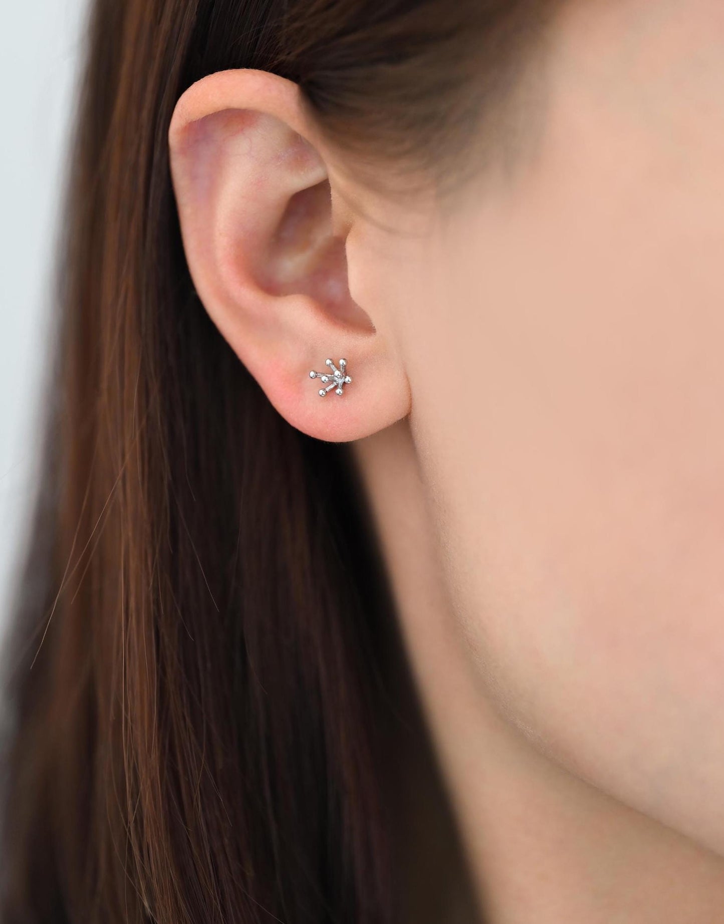 10pcs Gold/ Silver Tone Flower Earrings 6mm, Gold/ Rhodium Plated Brass, Minimalist Stud Earrings (GB-4557)