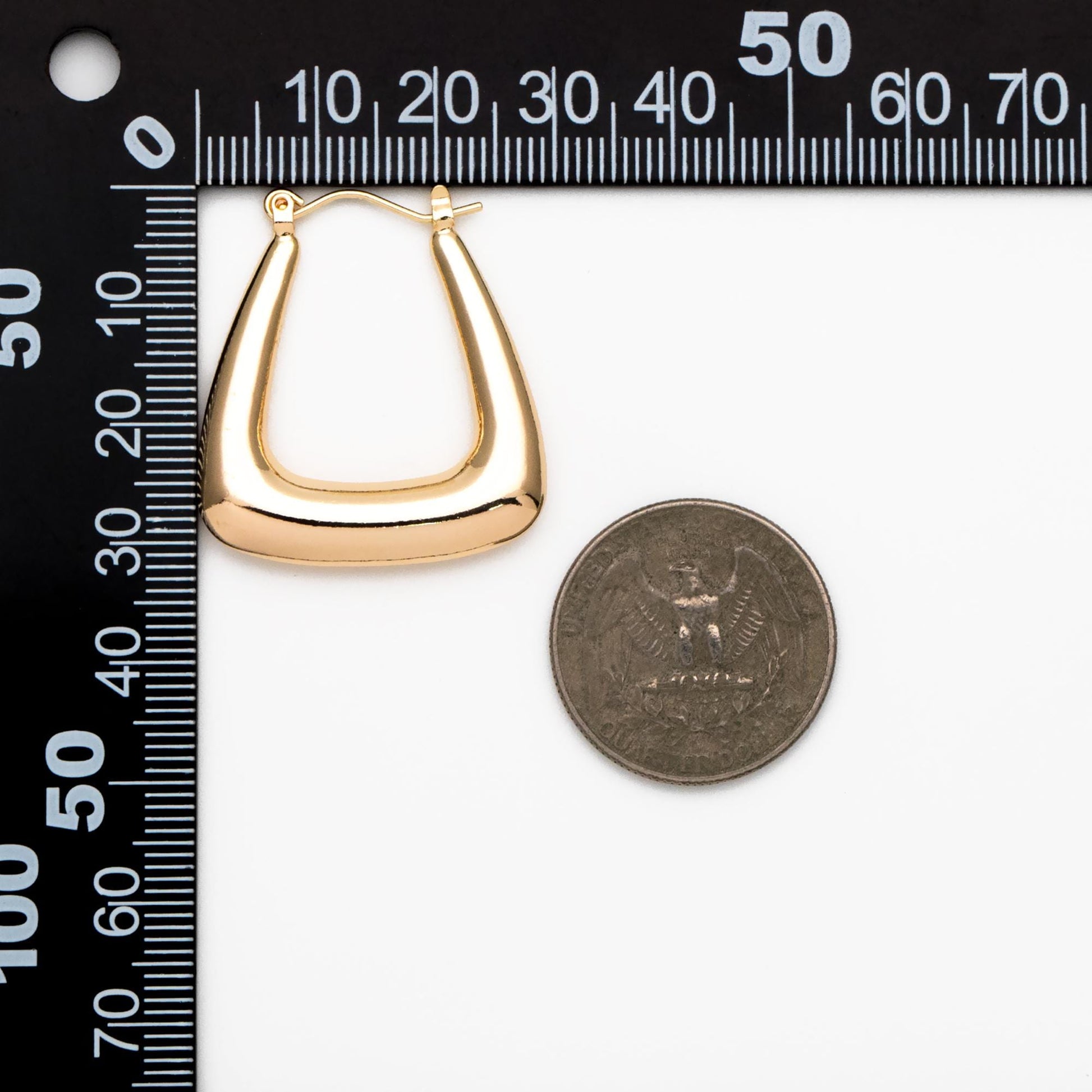 4pcs Gold/ Silver Tone U-Shaped Hoop Earrings, 18K Gold/ Rhodium plated Brass, Huggie Earrings, Minimalist Earrings (GB-4588)