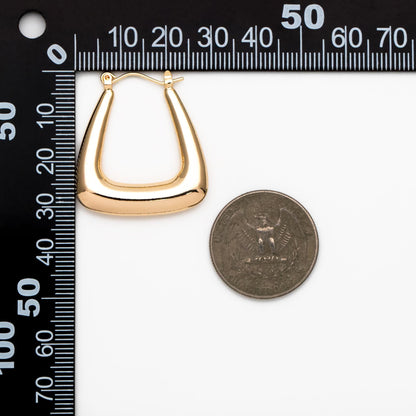 4pcs Gold/ Silver Tone U-Shaped Hoop Earrings, 18K Gold/ Rhodium plated Brass, Huggie Earrings, Minimalist Earrings (GB-4588)