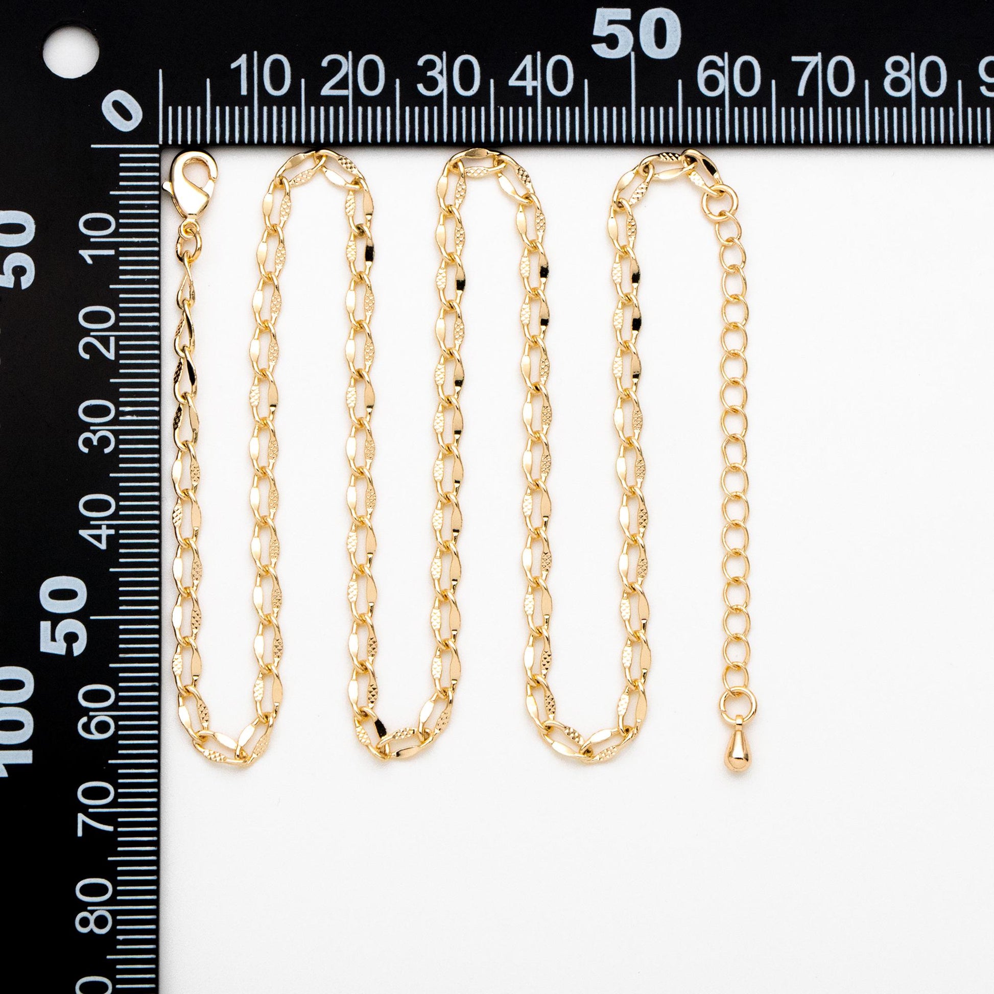 Gold Oval Link Chains 3mm, Finished Bracelet/ Anklet/ Necklace with Extender Chain, Ready to Wear (#LK-283)