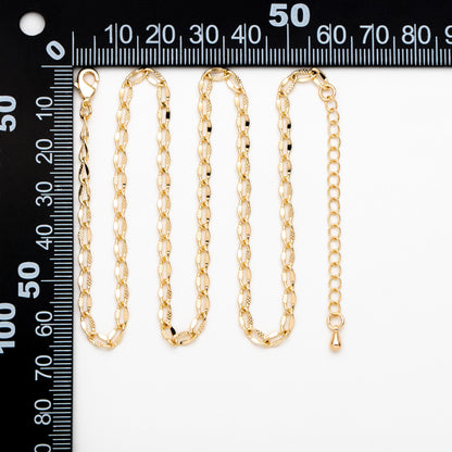 Gold Oval Link Chains 3mm, Finished Bracelet/ Anklet/ Necklace with Extender Chain, Ready to Wear (#LK-283)