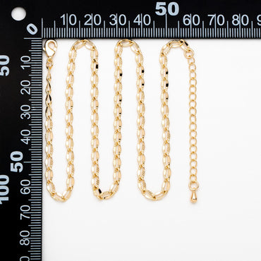 Gold Oval Link Chains 3mm, Finished Bracelet/ Anklet/ Necklace with Extender Chain, Ready to Wear (#LK-283)