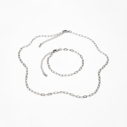 Gold/ Silver Oval Cable Chains 3mm, Finished Bracelet/ Anklet/ Necklace with Extender Chain, Ready to Wear (#LK-287-3)