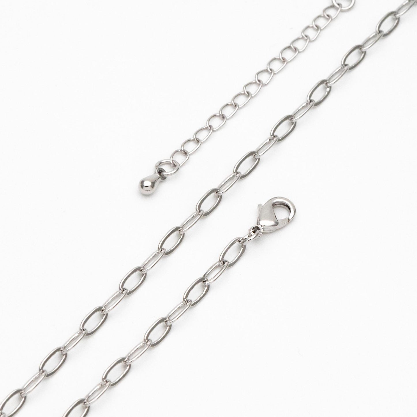 Gold/ Silver Oval Cable Chains 3mm, Finished Bracelet/ Anklet/ Necklace with Extender Chain, Ready to Wear (#LK-287-3)