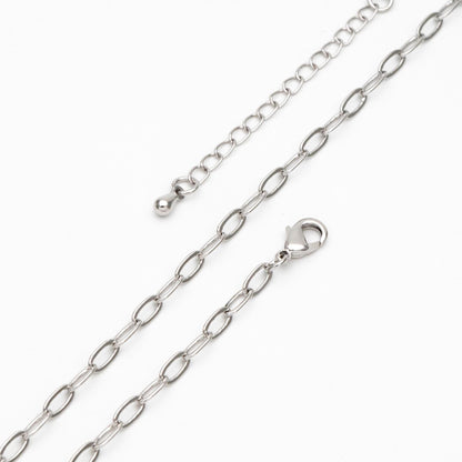 Gold/ Silver Oval Cable Chains 3mm, Finished Bracelet/ Anklet/ Necklace with Extender Chain, Ready to Wear (#LK-287-3)
