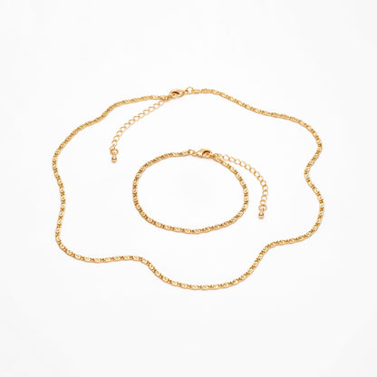 Gold plated Brass Floral Specialty Chain 2.5mm, Finished Bracelet/ Anklet/ Necklace with Extender Chain, Ready to Wear (#LK-326)