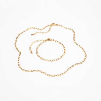 Gold/ Silver Oval Cable Chains 3mm, Finished Bracelet/ Anklet/ Necklace with Extender Chain, Ready to Wear (#LK-333-3)