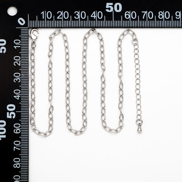 Gold/ Silver Oval Cable Chains 3mm, Finished Bracelet/ Anklet/ Necklace with Extender Chain, Ready to Wear (#LK-333-3)