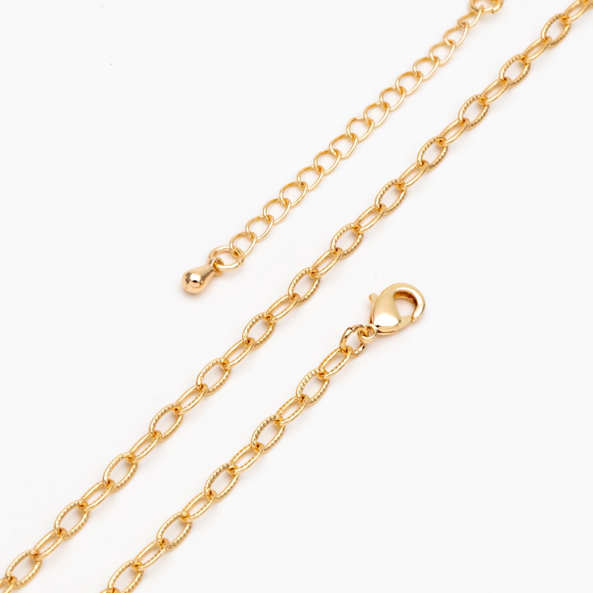 Gold/ Silver Oval Cable Chains 3mm, Finished Bracelet/ Anklet/ Necklace with Extender Chain, Ready to Wear (#LK-333-3)