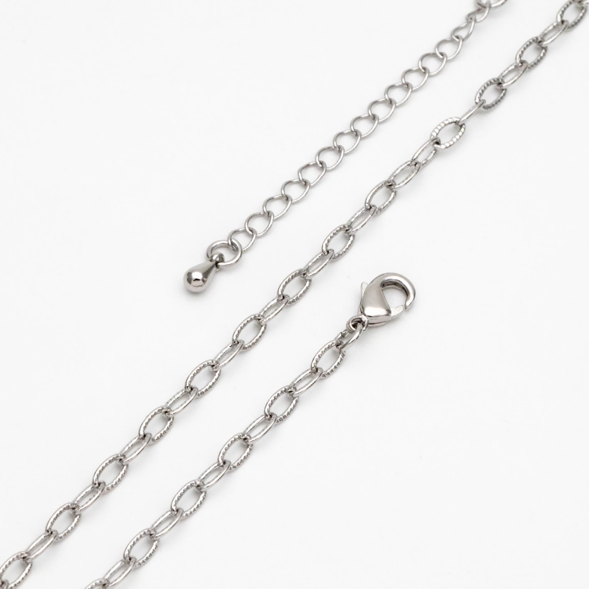 Gold/ Silver Oval Cable Chains 3mm, Finished Bracelet/ Anklet/ Necklace with Extender Chain, Ready to Wear (#LK-333-3)
