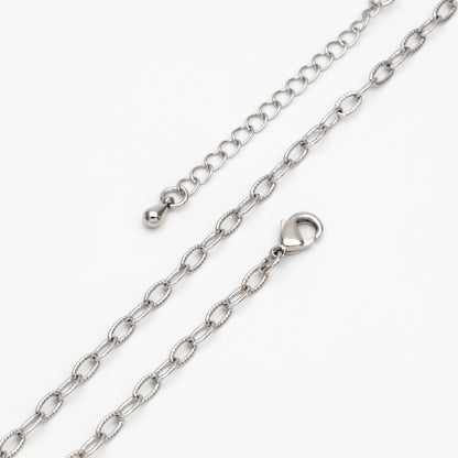 Gold/ Silver Oval Cable Chains 3mm, Finished Bracelet/ Anklet/ Necklace with Extender Chain, Ready to Wear (#LK-333-3)