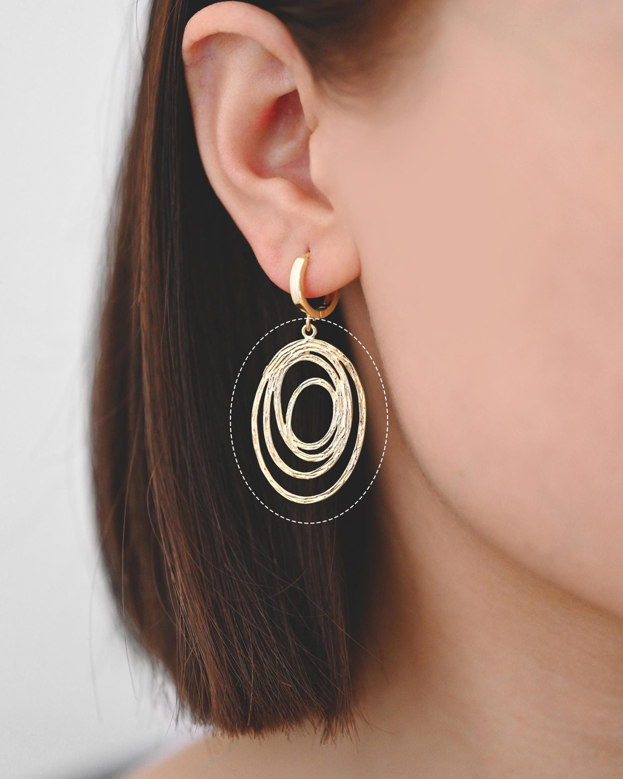 10pcs Gold/ Silver Oval Vortex Charms, Gold/ Rhodium plated Brass Oval Pendants, Dangle Earring Components (GB-1066-B)