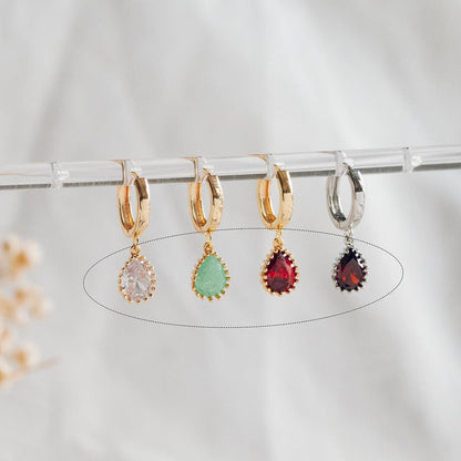 10pcs CZ pave Gold/ Silver tone Teardrop Charms 11x7mm, Gold/ Rhodium Plated Brass Drop Pendants (GB-1026)