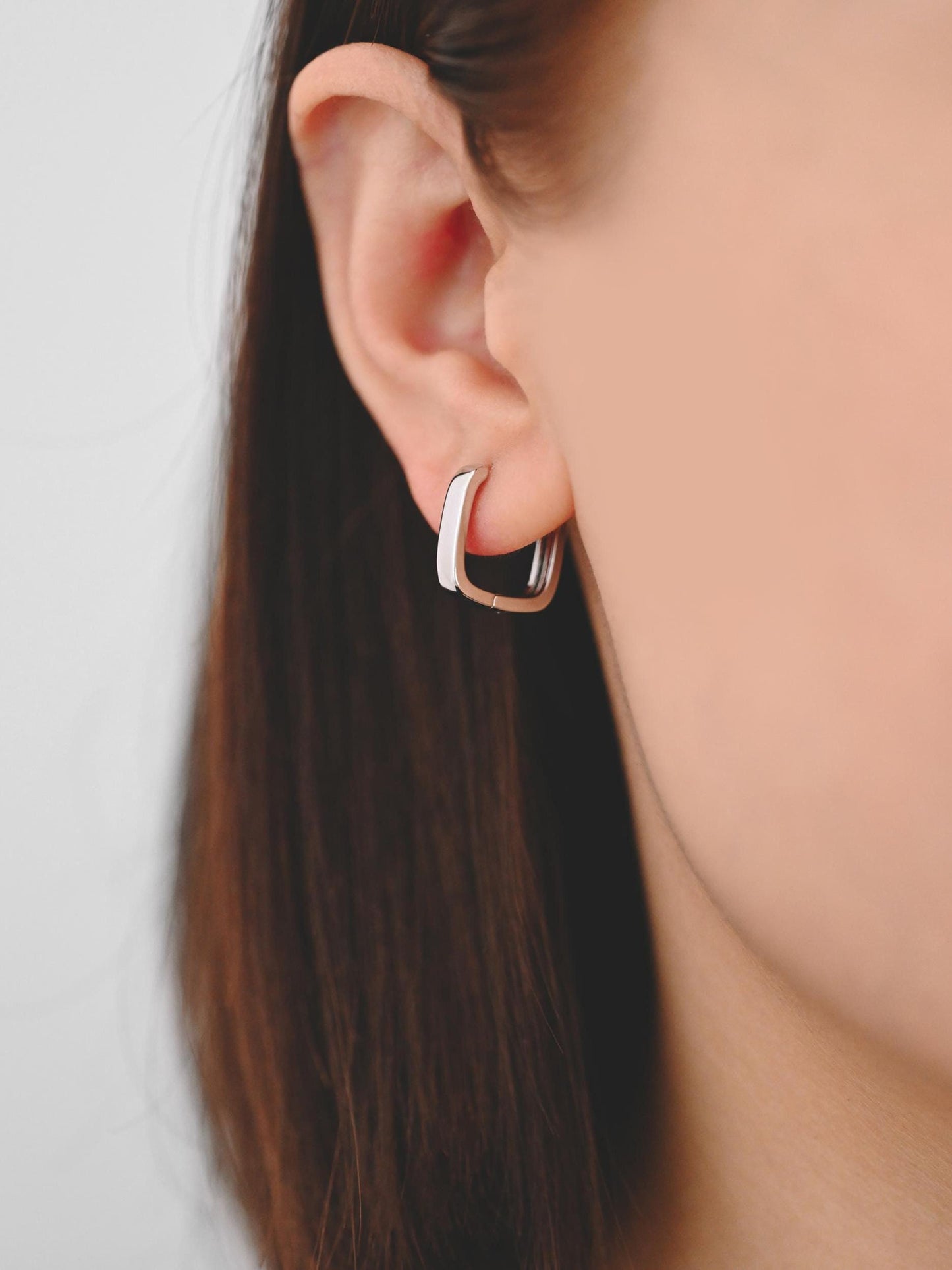 10pcs Gold/ Silver Square Huggie Earrings 15mm, 18K gold/ rhodium plated Brass, Minimalist Hoop Earring Components (GB-2870)