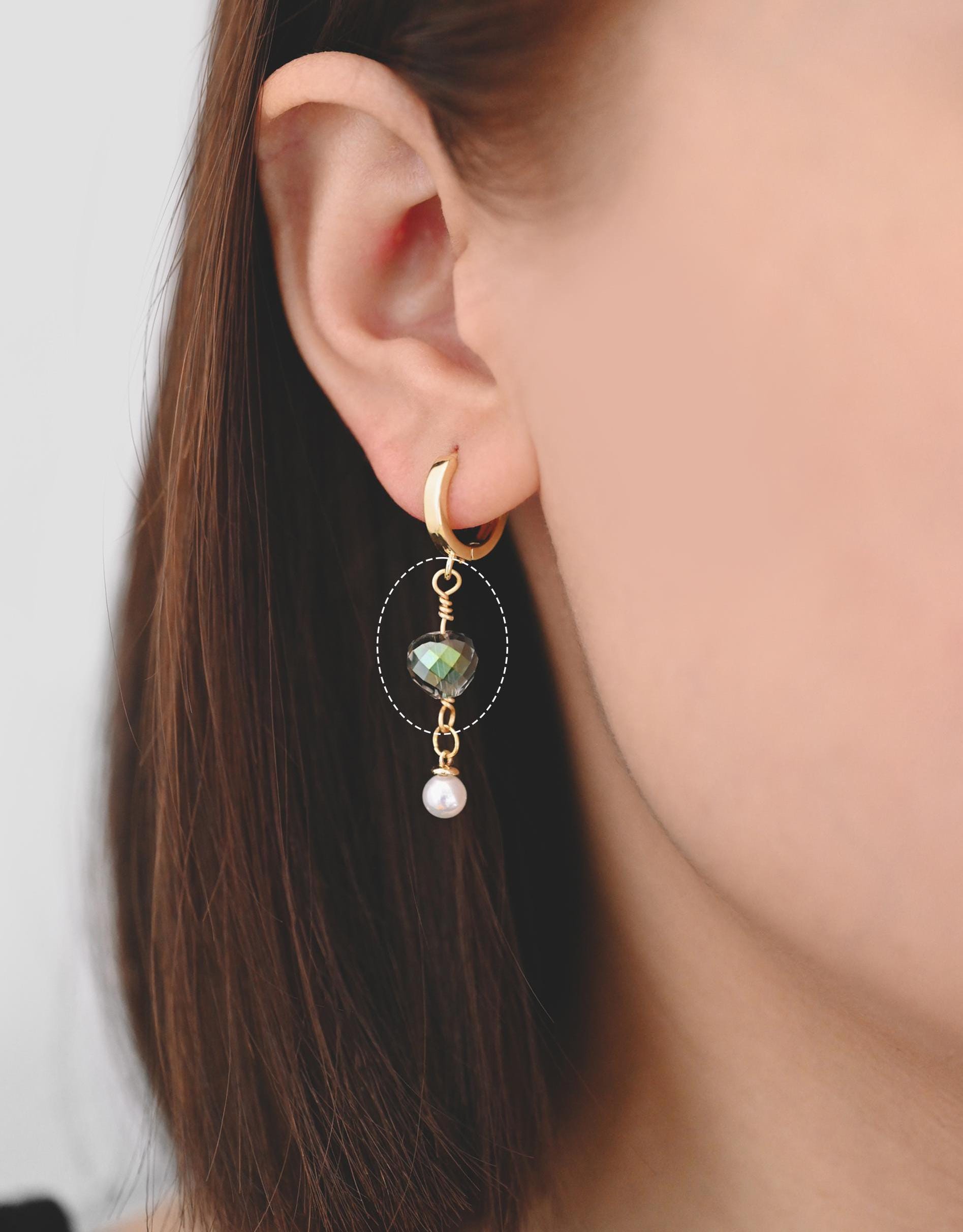 10pcs Crystal Teardrop Bead Connectors, Glass Drop Charms, 18K Gold Wire Supplies, Diy Material Findings (GB-2913)