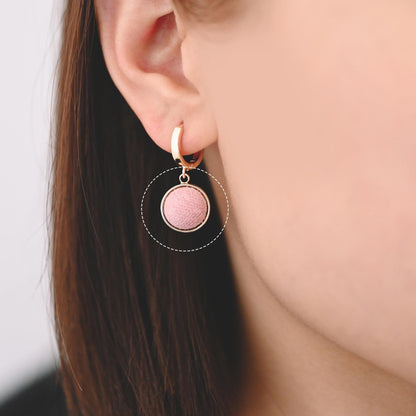 10pcs Gold Bezel Setting with Fabric Half Split Ball, Gold plated Brass Cabochon Earring Charm (GB-3048)