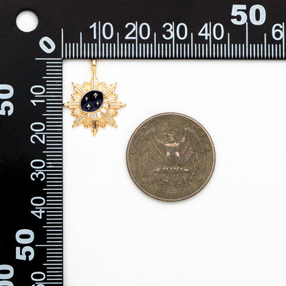 4pcs CZ Pave Enamel Gold Sun Moon and Star Charms, 18K Gold plated Brass, Jewelry Making, Diy Material, Jewelry Supplies (GB-2991-J)