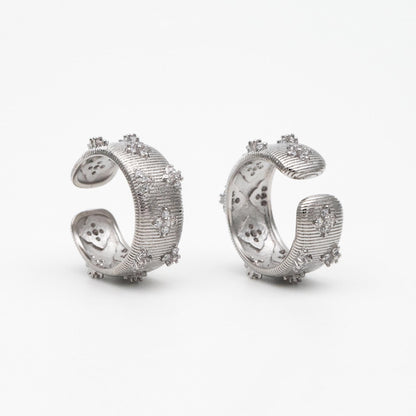 4pcs CZ Pave Gold/ Silver Tone Flower Finger Ring, Everyday Ring, Modern Style Ring, Fashion Rings, Dainty Rings (#JZ-060)