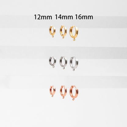 10pcs Round Hoop Earrings 12/ 14 /16mm, Gold/ Silver/ Rose Gold, Huggie Earring Findings, Leverback Earwire Hooks Wholesale (GB-989)