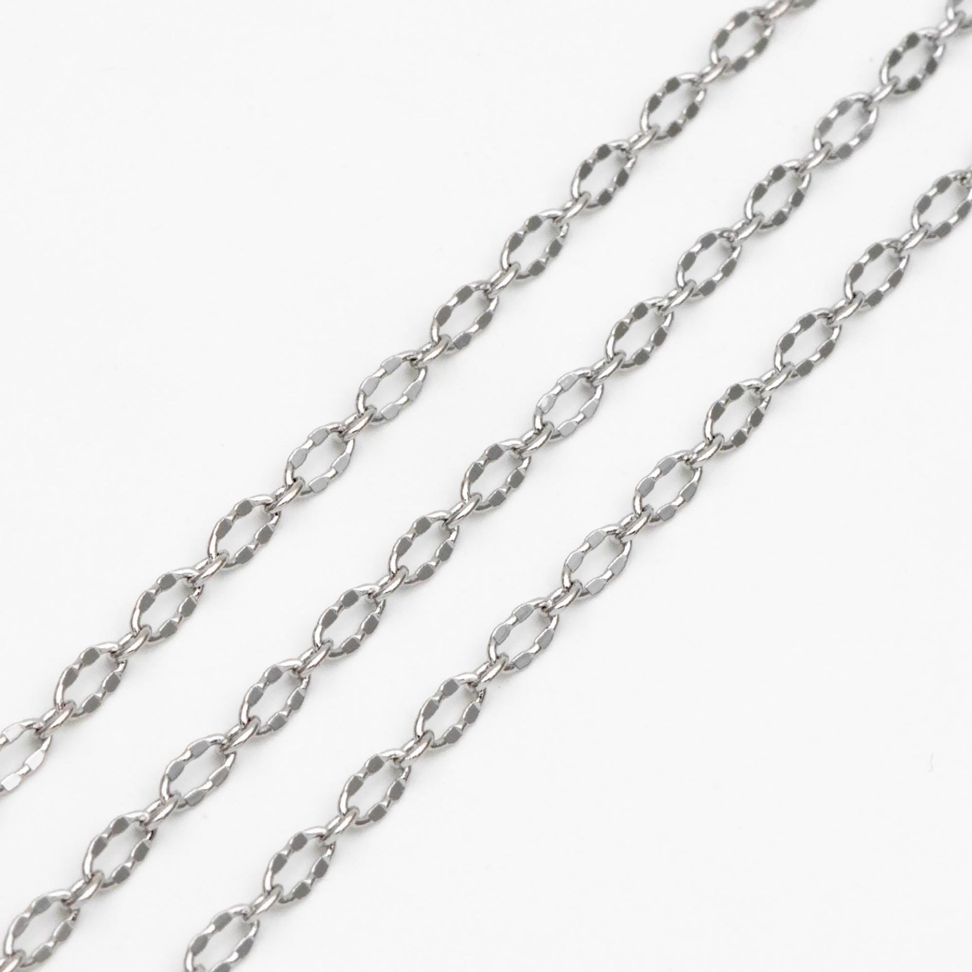 Gold/ Rhodium plated Brass Oval Cable Chains, Real Gold/ Silver Decorative Designer Chain 1.5/ 2.1/ 2.5mm (#LK-150)/ 1 Meter=3.3 ft