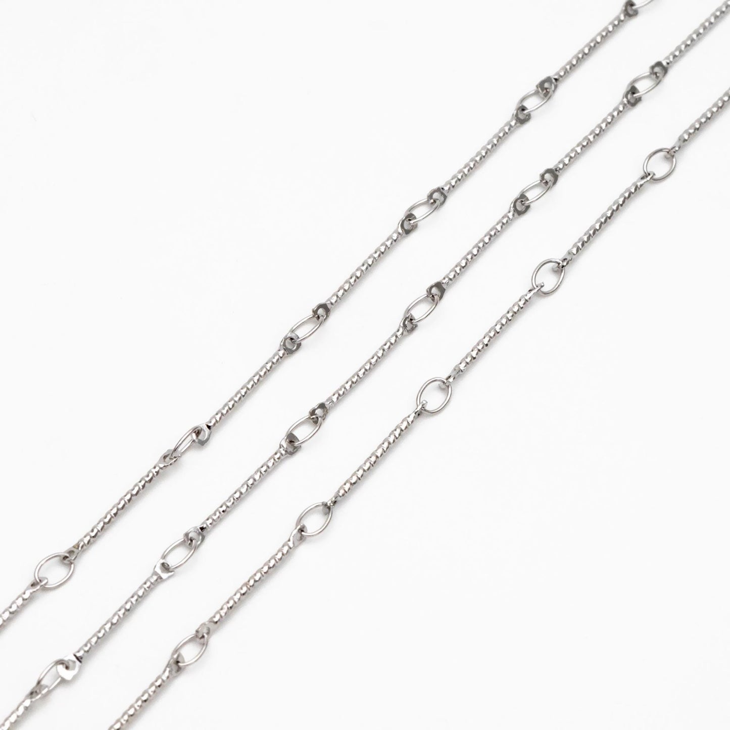 Gold/ Rhodium plated Brass Bar Chains, 15.5mm Stick Bar connector, Jewelry Craft Chain Wholesale (#LK-425)/ 1 Meter=3.3 ft