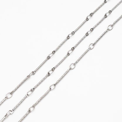 Gold/ Rhodium plated Brass Bar Chains, 15.5mm Stick Bar connector, Jewelry Craft Chain Wholesale (#LK-425)/ 1 Meter=3.3 ft