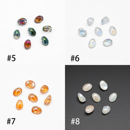 50 beads- Crystal Glass Leaf Beads, Unique Shaped Teardrop Beads, Multi Colors (#GM-033)