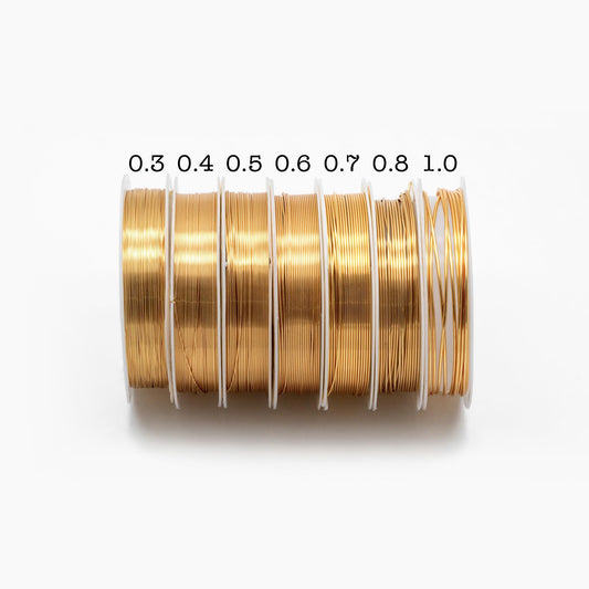 Gold/ Silver Plated Copper Wire, Craft Wrapping Supplies, 0.3-1mm, 18/ 20/ 21/ 22/ 24/ 26/ 28 Gauge Soft Wire, 1 Full Coil (#GB-455)