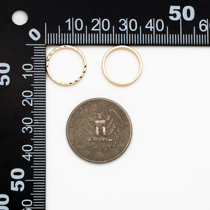 10pcs Gold Round Link Charms 15mm, Real Gold plated Brass Ring Loops, Geometric Hoop Circle Connector Pendants (GB-351)