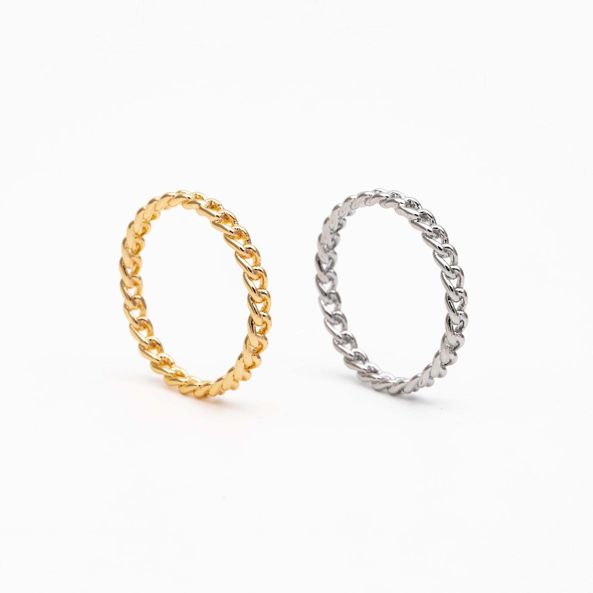 4pcs Gold/ Silver tone Ring 20mm Round, Gold/ Rhodium plated Brass, Closed Dangle Circle Charm Connectors (#GB-352)