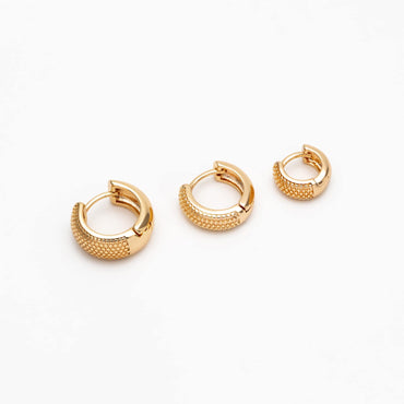10pcs Gold Hoop Earrings, 10/12/14mm, Gold Huggie Earrings, Small Hoop Earrings, Gold Hoops, Huggies (GB-2199)