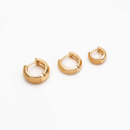10pcs Gold Hoop Earrings, 10/12/14mm, Gold Huggie Earrings, Small Hoop Earrings, Gold Hoops, Huggies (GB-2199)