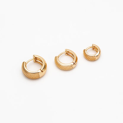 10pcs Gold Hoop Earrings, 10/12/14mm, Gold Huggie Earrings, Small Hoop Earrings, Gold Hoops, Huggies (GB-2199)