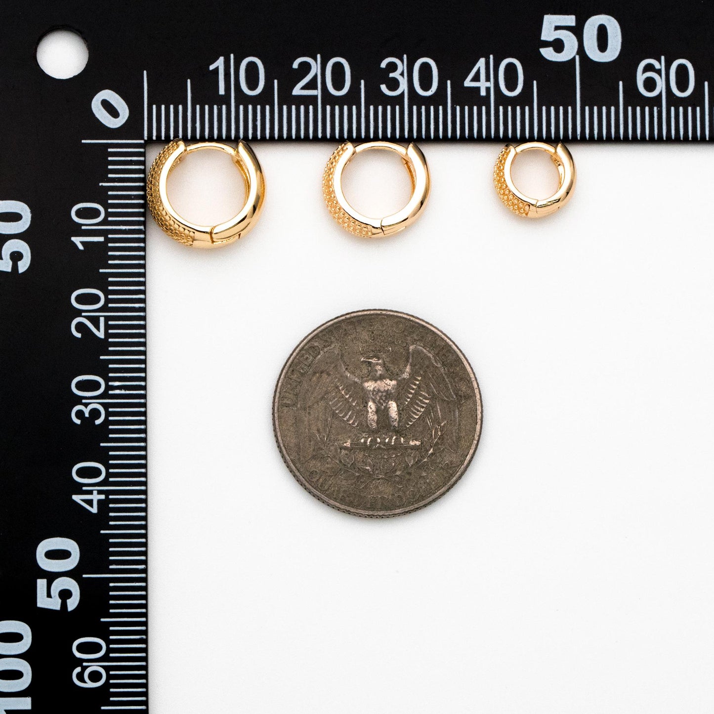 10pcs Gold Hoop Earrings, 10/12/14mm, Gold Huggie Earrings, Small Hoop Earrings, Gold Hoops, Huggies (GB-2199)