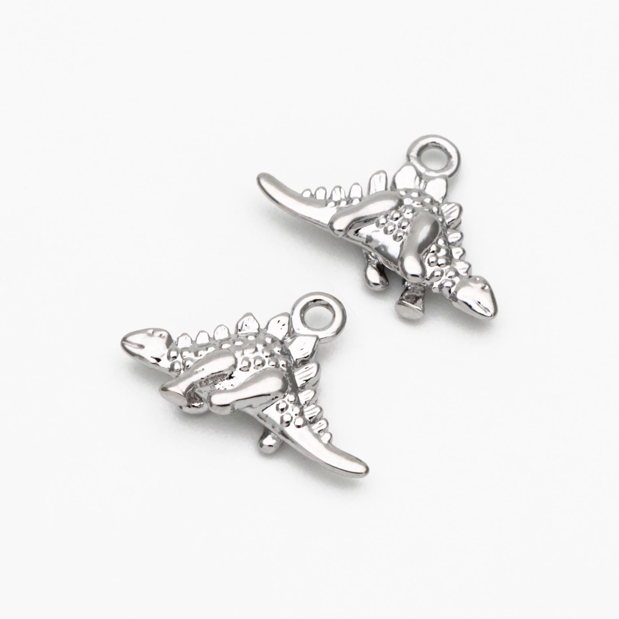 10pcs Gold/ Silver Tiny Dinosaur Charm, Jewelry Making, Diy Material, Jewelry Supplies (GB-2650-A)