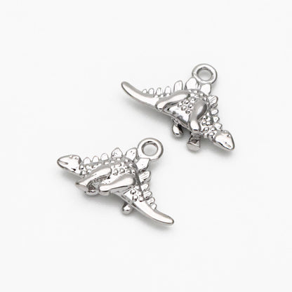 10pcs Gold/ Silver Tiny Dinosaur Charm, Jewelry Making, Diy Material, Jewelry Supplies (GB-2650-A)
