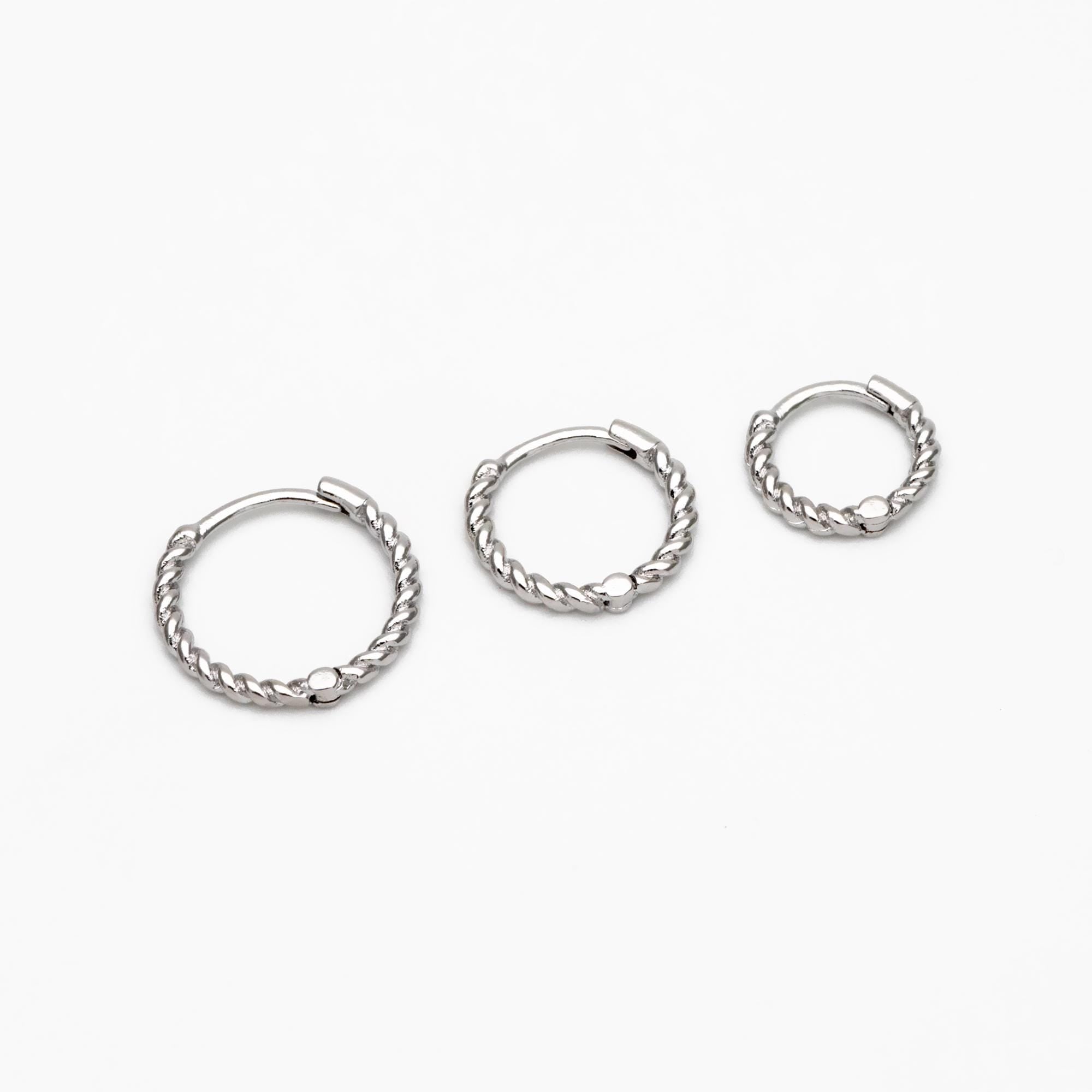 10pcs Gold/ Silver Minimalist Hoop Earrings 11/ 13/ 15mm, Gold Huggie Earrings, Huggie Hoops (GB-3457)