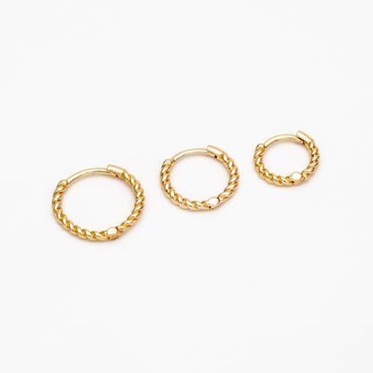 10pcs Gold/ Silver Minimalist Hoop Earrings 11/ 13/ 15mm, Gold Huggie Earrings, Huggie Hoops (GB-3457)