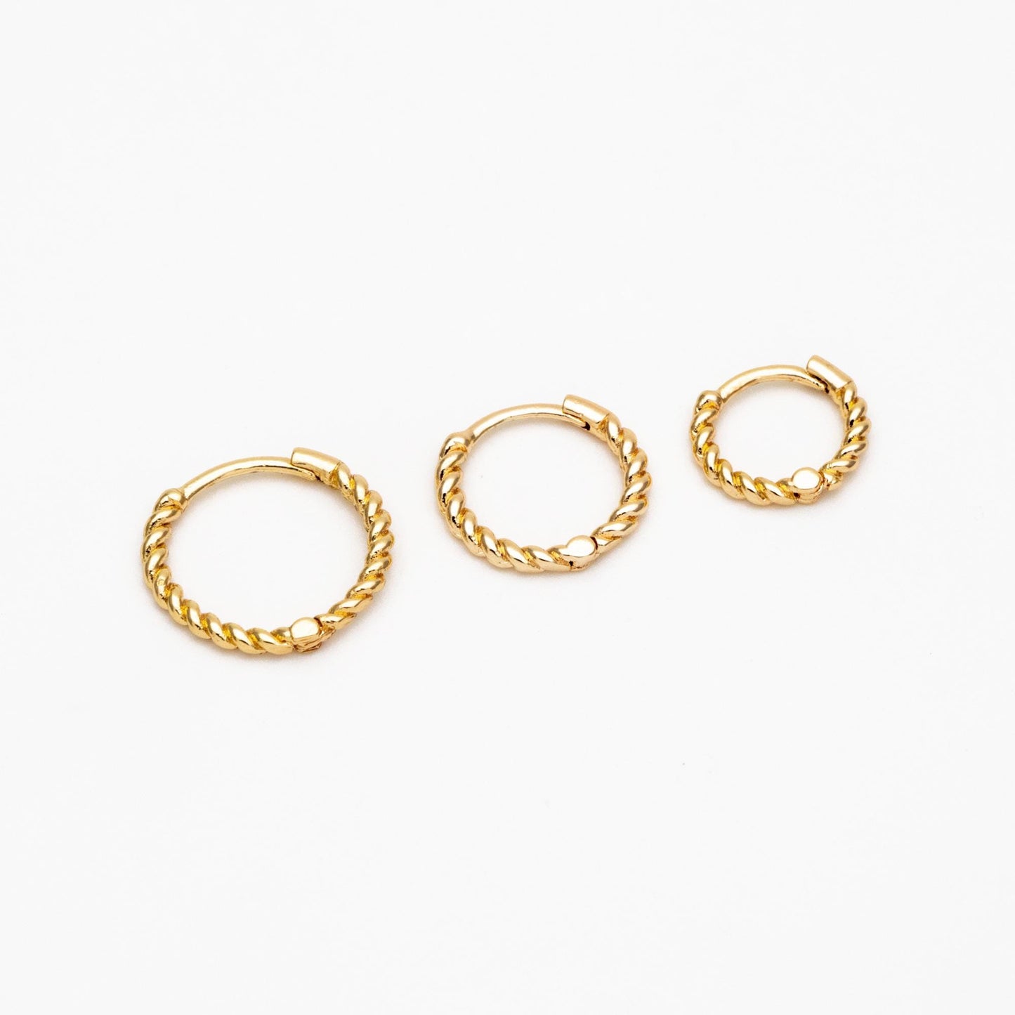 10pcs Gold/ Silver Minimalist Hoop Earrings 11/ 13/ 15mm, Gold Huggie Earrings, Huggie Hoops (GB-3457)