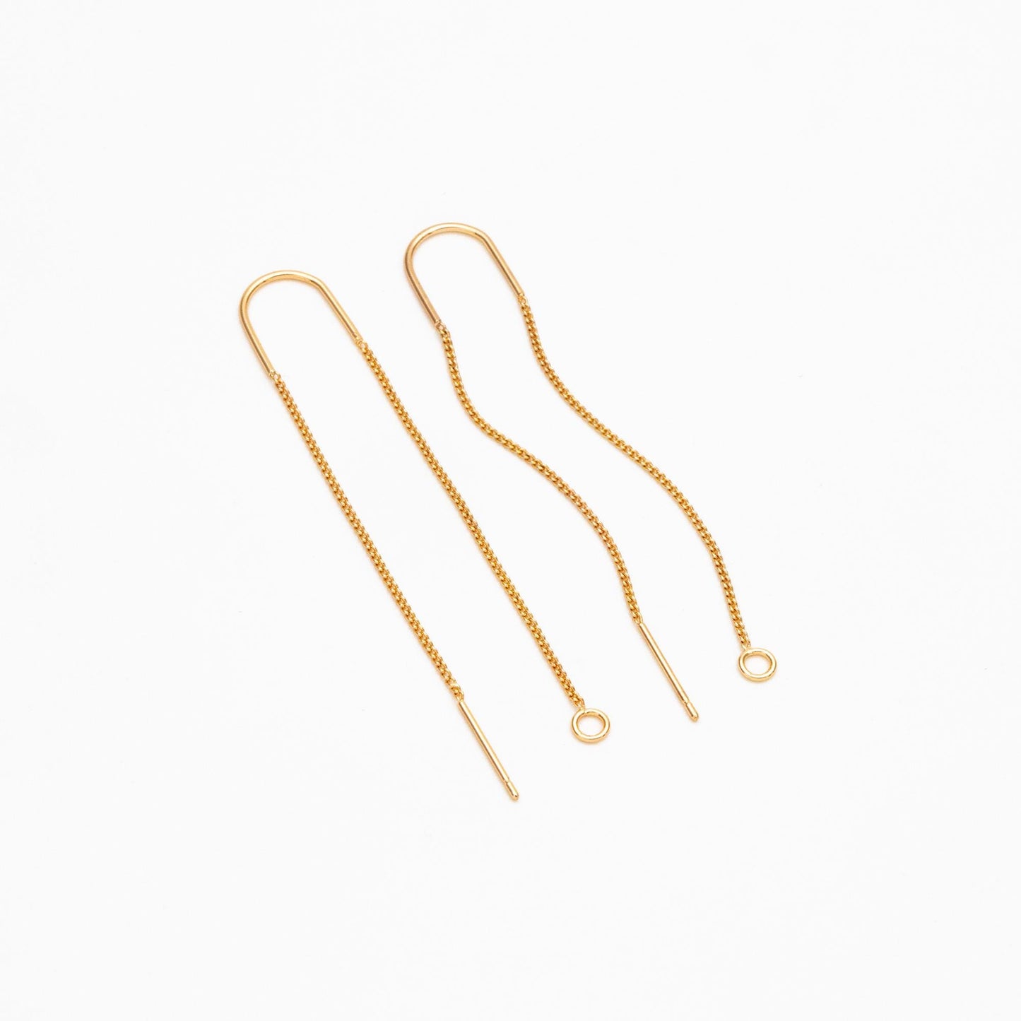 10pcs Gold/ Silver/ Rose Gold Ear Threader Earrings, Earwire Thread with Jump Ring, Color Not Easily Tarnish (GB-333-D)