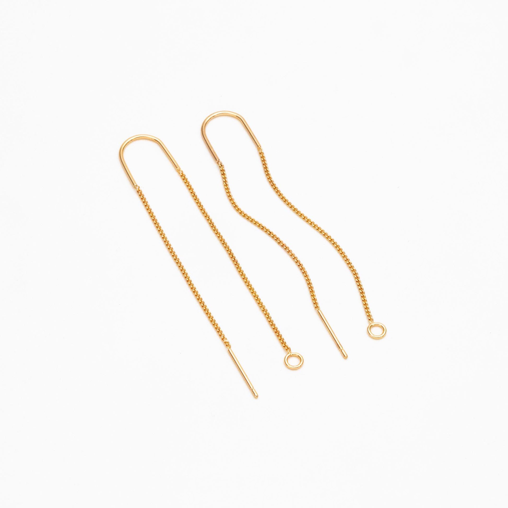 10pcs Gold/ Silver/ Rose Gold Ear Threader Earrings, Earwire Thread with Jump Ring, Color Not Easily Tarnish (GB-333-D)