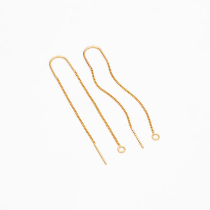 10pcs Gold/ Silver/ Rose Gold Ear Threader Earrings, Earwire Thread with Jump Ring, Color Not Easily Tarnish (GB-333-D)